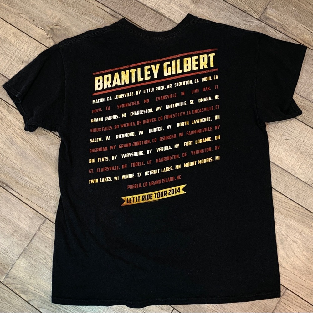 Brantley Gilbert Let it Ride Tour 2014  Concert T Shirt - Picture 2 of 2